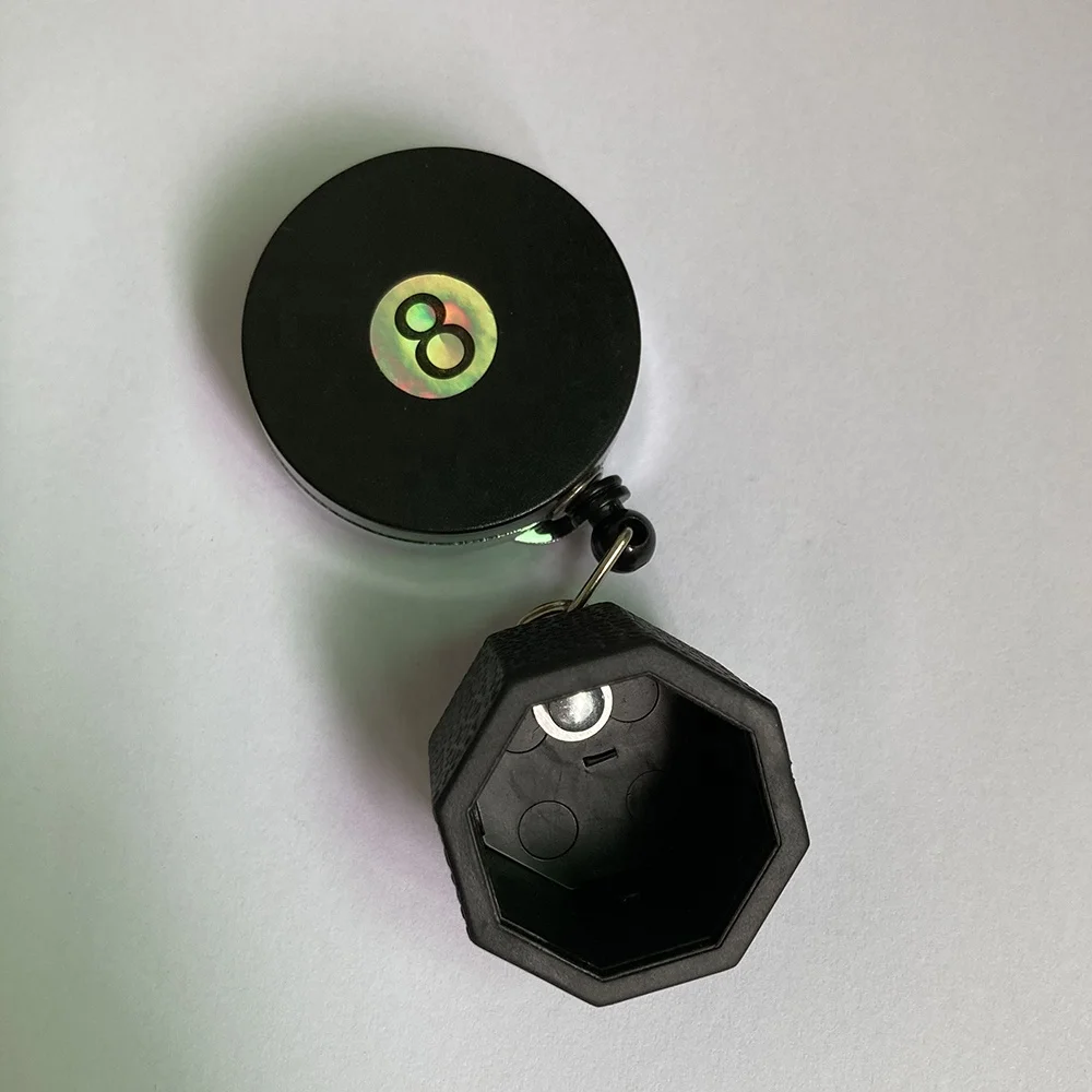 Portable retractable billiard chalk holder hexagon and square shape