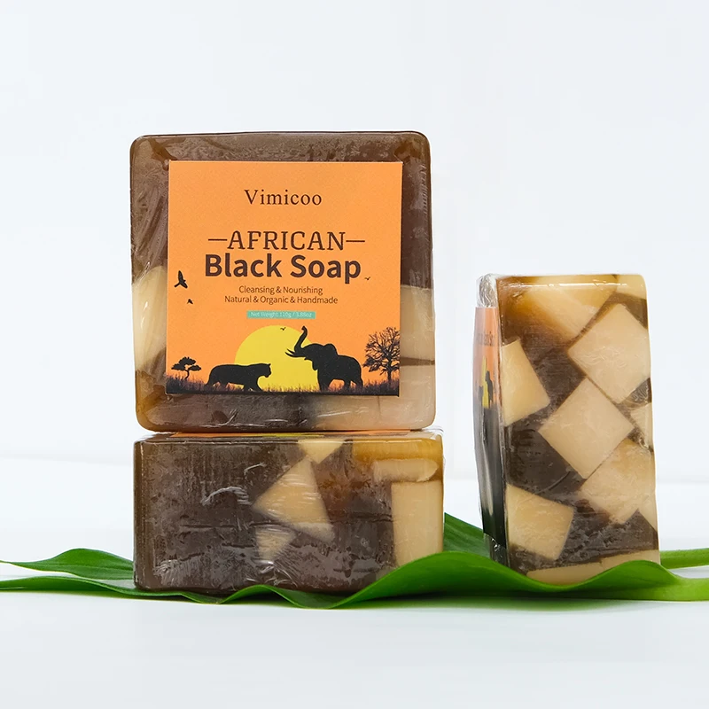 Private Label Natural Organic Vegan Body Face Skin Care Hand made Basic Cleansing Handmade Raw African Black Bath Toilet Soap