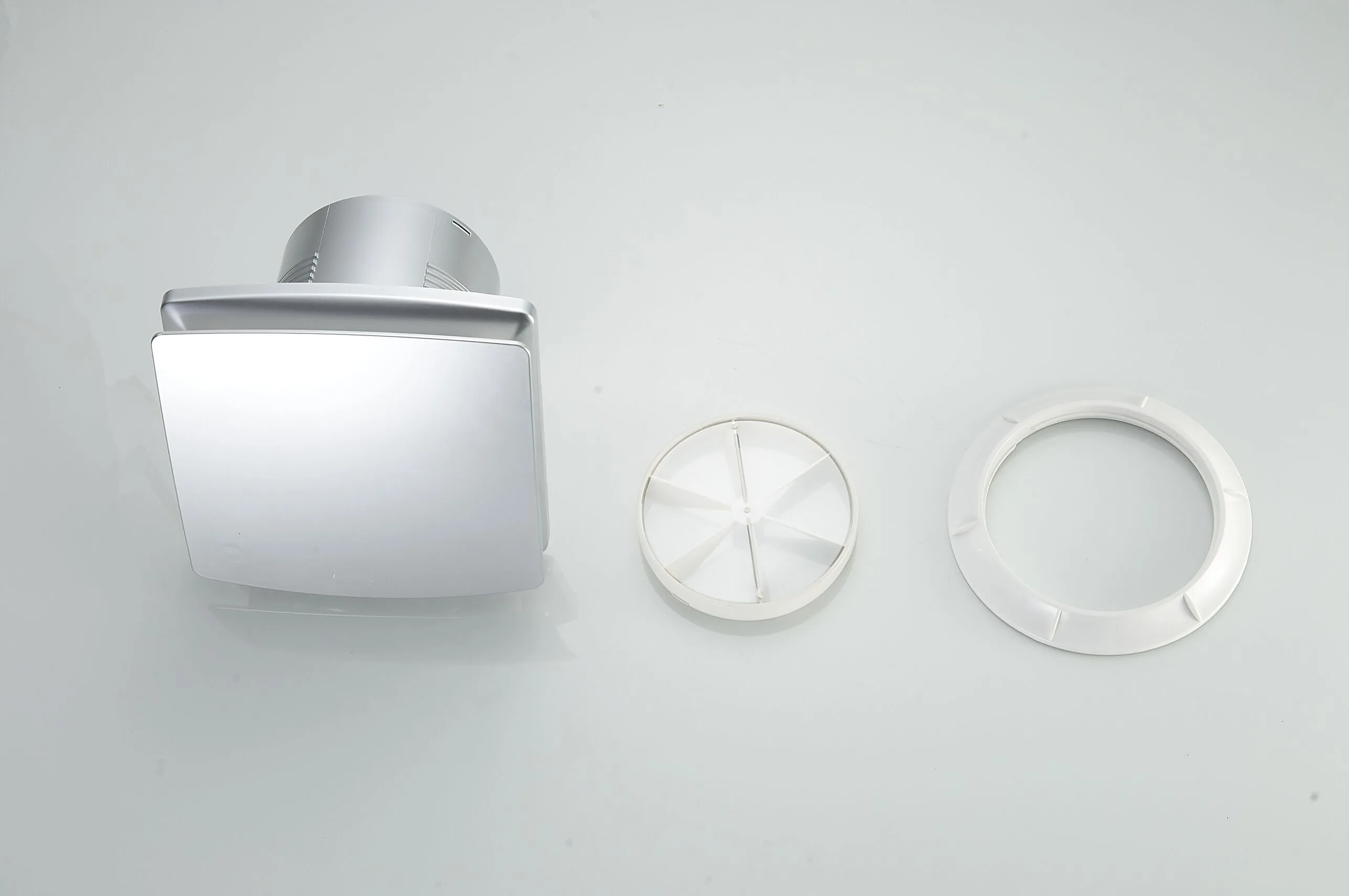 Ball bearing motor smart 6inch exhaust fan 110 CFM duct white square quiet ceiling fan or wall mounted fan  with timer&humidity