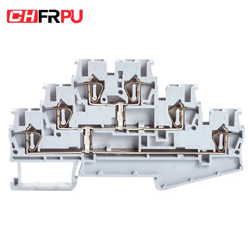 CHFRPU ST2.5-3L 2.5mm2 DIN Rail Combined Spring Three-layer Terminal Block Pull-back Spring Terminal Block