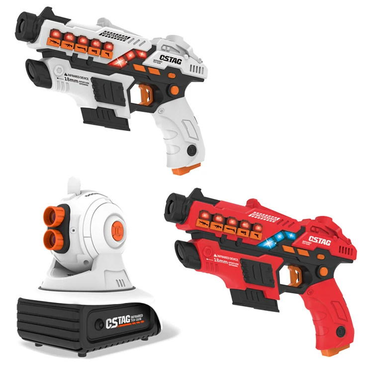 Shooting Gun Toy Battery Operated Battle Gun for Kids Interactive Game Infrared Shooting Gun with Projector 3pcs