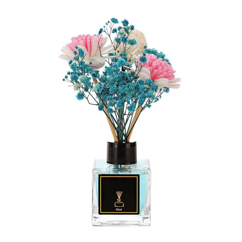 Home Decor Fragrance Dried Flower Air freshener 50ml Essential Oil Romantic Flower Reed Diffuser