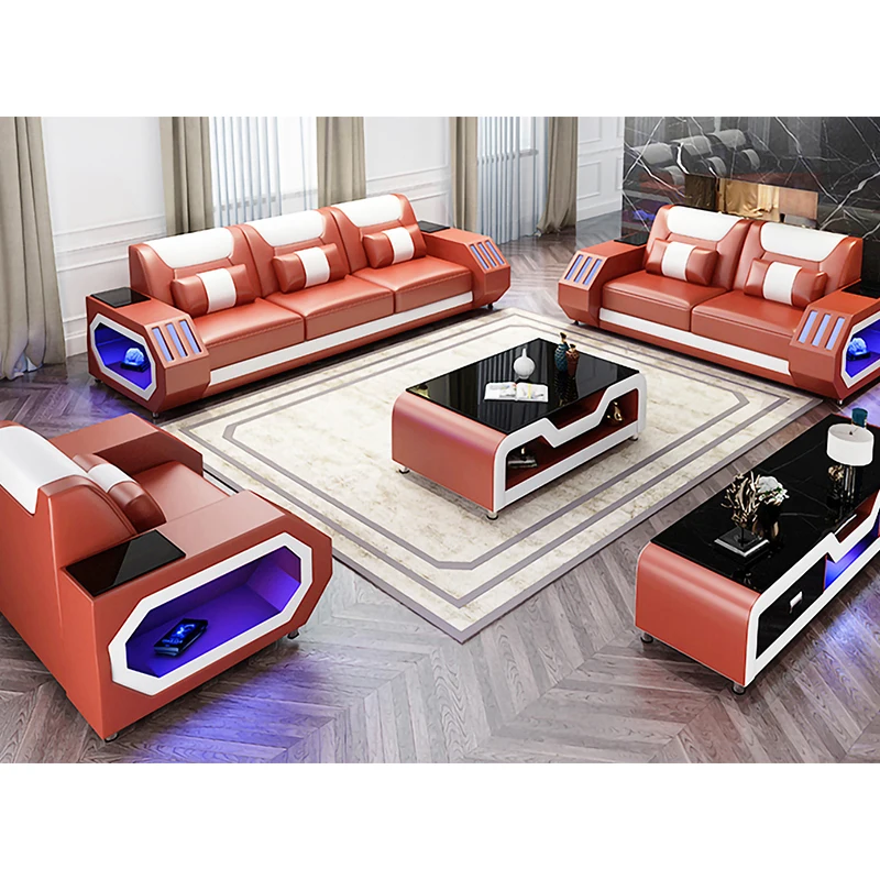 Factory Direct Supply Living Room Sofas Genuine Leather Sofas Sectional Sofa Set Furniture Recliner