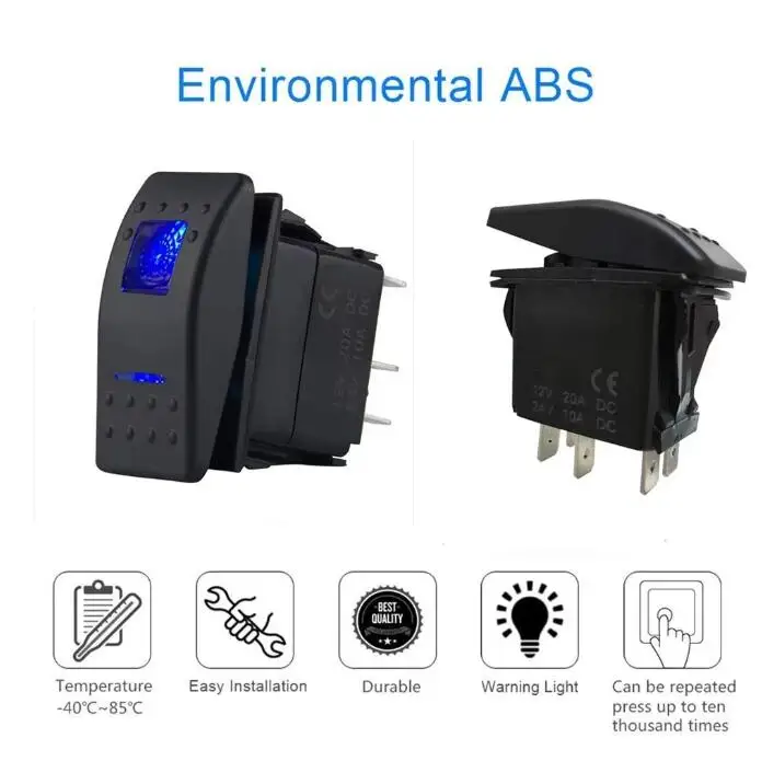 5-контактный переключатель включения/выключения 12 В синий светодиод с подсветкой функция OEM морской автопереключатели