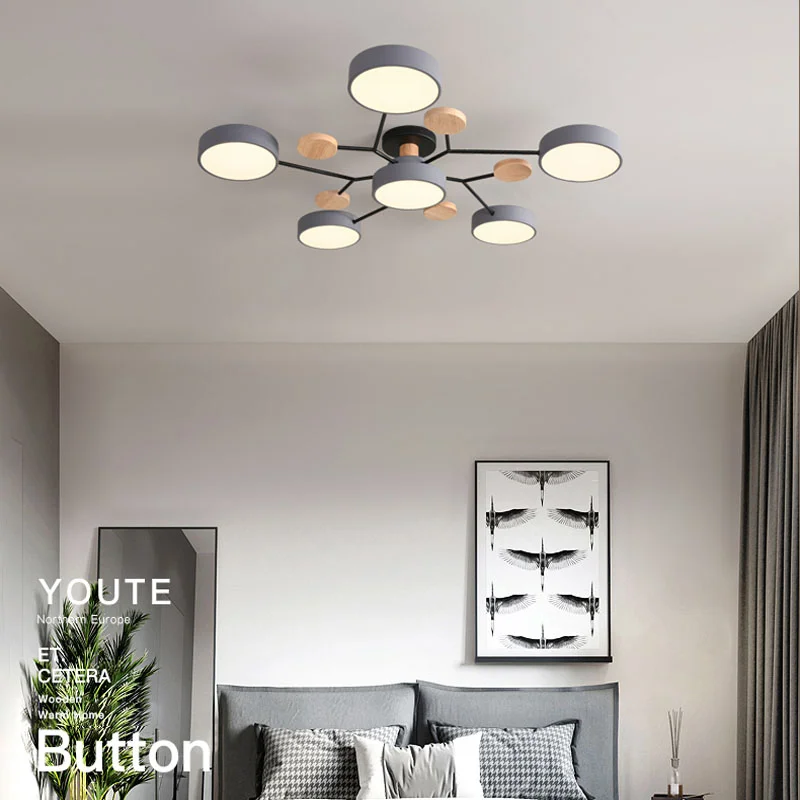 Nordic Modern Minimalist Living Room Bedroom Dining Room Chandelier Led Ceiling Lamp