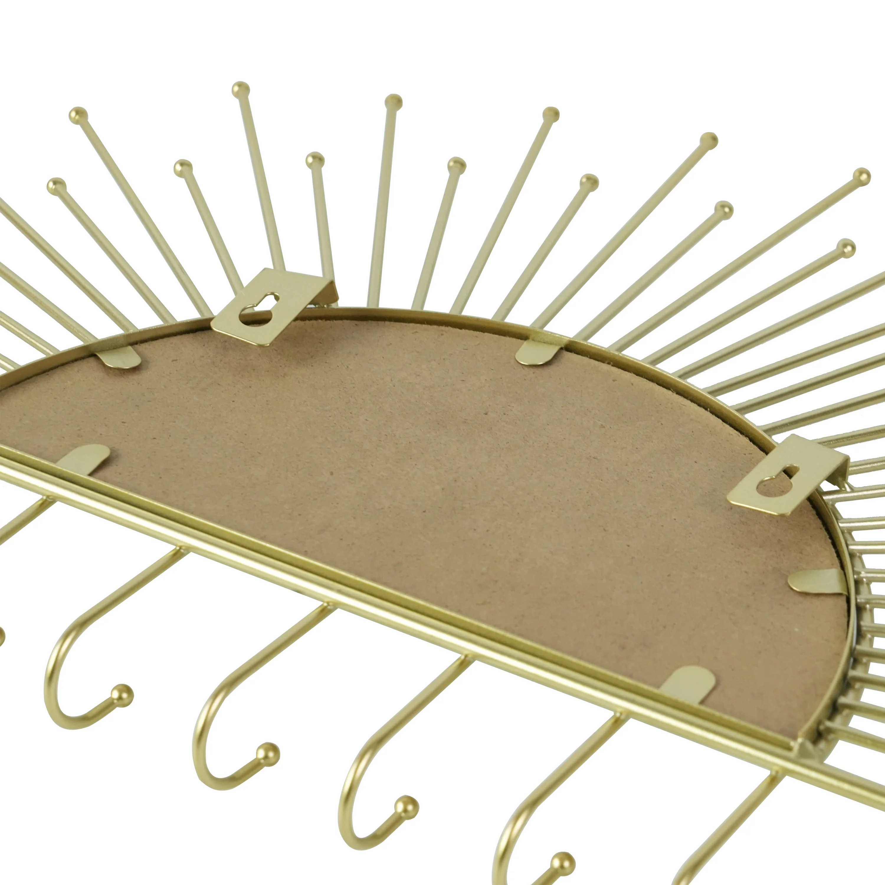 Foryoudecor reusable multifunctional shiny golden sun bathroom living room wall hanging mirror key cloth hanger for daily use