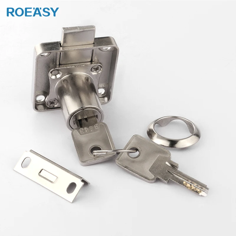 Замок для ящика ROEASY 138N-22 мебельный замок с защелкой 3 мм и латунными компьютерными ключами цилиндрический шкафа 22 или 32