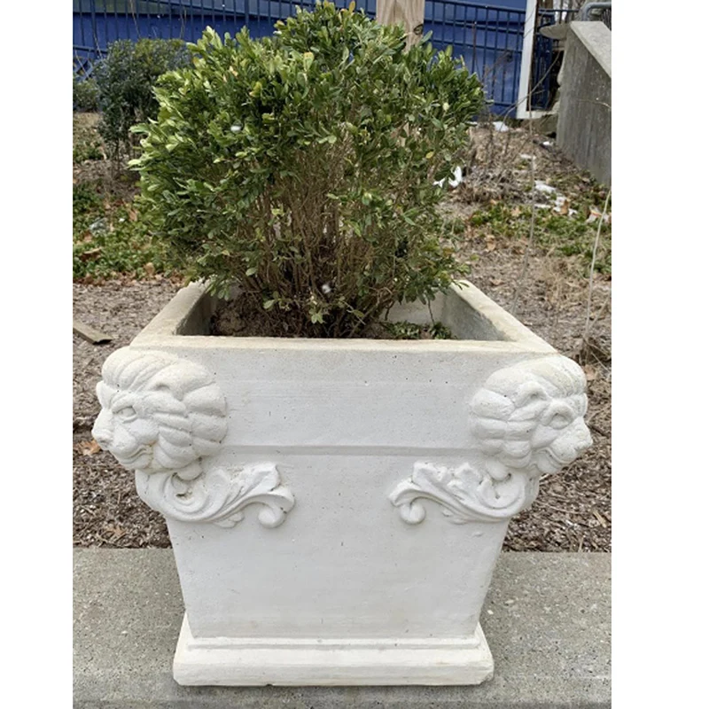 Newly fabricated stone flower pots hand carved marble vase garden decorative white marble urn planters for sale