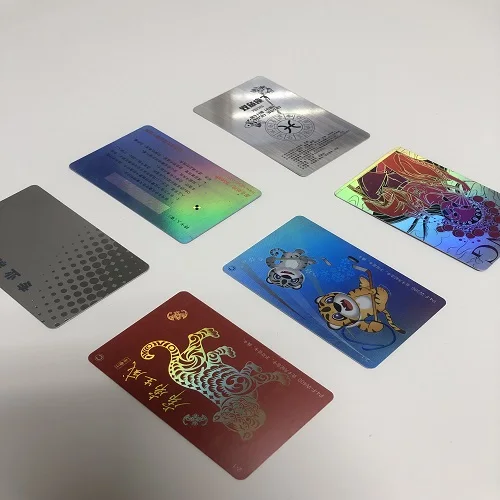 New Design Factory supply High Quality PVC hololam holographic sheet Gold Brushed for Gift Cards Loyalty cards