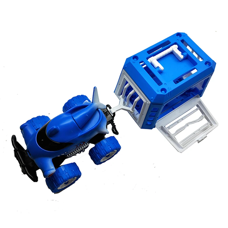 Simulation animals model inertia friction toy vehicle truck with cage