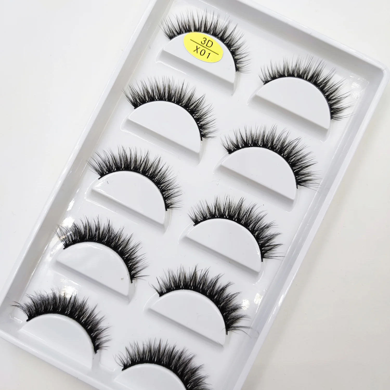 5 Pairs 3d/5d Faux Mink Hair False Eyelashes Natural Long Full Volume Wispies Fluffy Lashes Extension Eye Makeup Tools Handmade