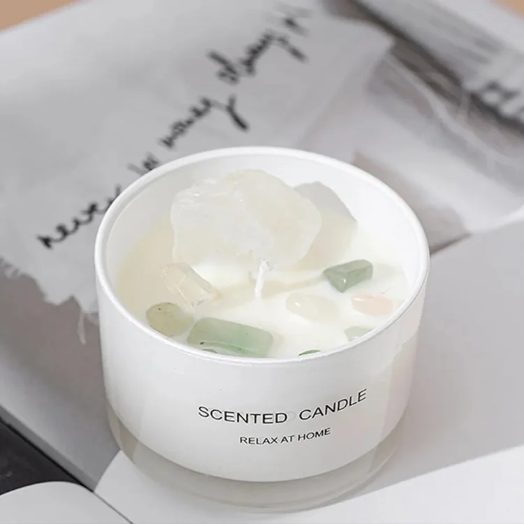 Customized Private Label Soy Wax Crystal Stone Scented Candles