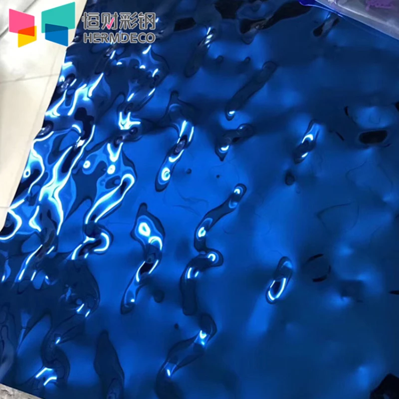 Декоративная настенная панель цветной лист из нержавеющей стали толщиной 3 мм Ss316L 2 5 волнистый