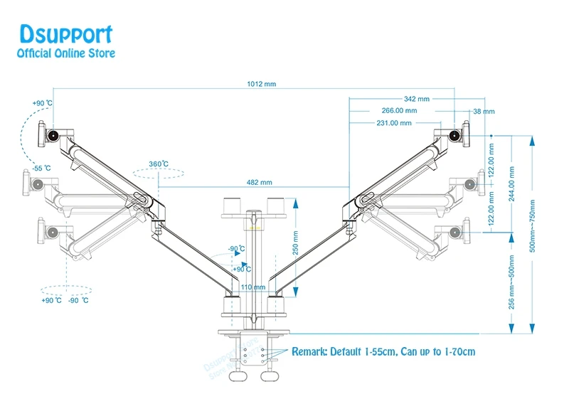 Новый OL-2Z Настольный 17-32 дюймов двойной монитор крепление рычага полный движения алюминиевый монитор держатель газ пружинный рычаг нагрузки, для детей от 2 до 9 кг каждый