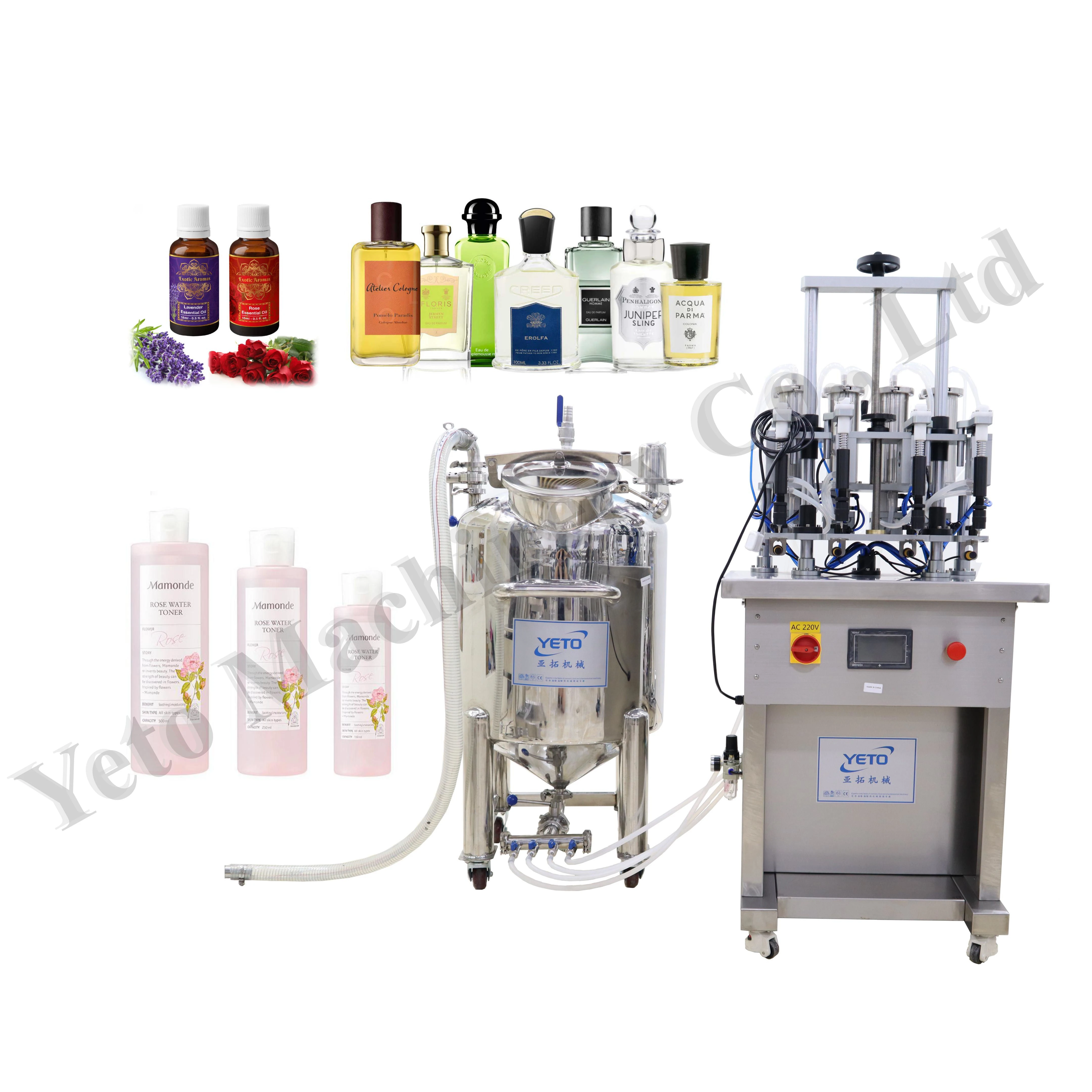 Yeto Essential Oil liquid Perfume Filling Machinery Bottle Perfume Vacuum Filler Crimping Machine for Sale Peristaltic Equipment