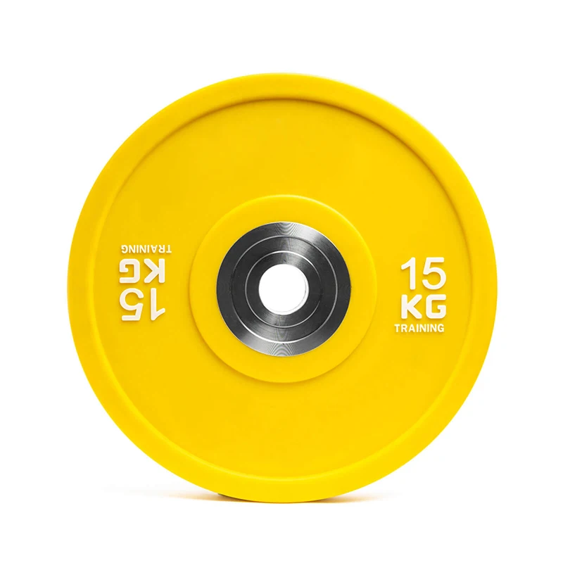 Factory wholesale barbell polyurethane weight plates gym PU weight plates bumper plates steel calibration barbell
