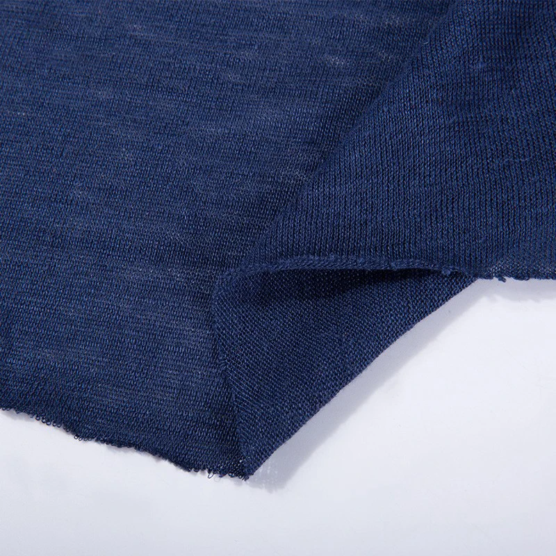 organic ribbed jersey hemp fabric eco-friendly 100% Natural Hemp Fabric Organic jersey for hemp t-shirt