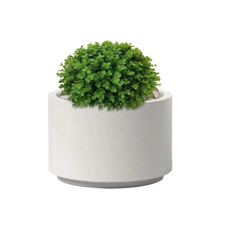 Outdoor fiberglass cylindrical flowerpot garden round planter pot