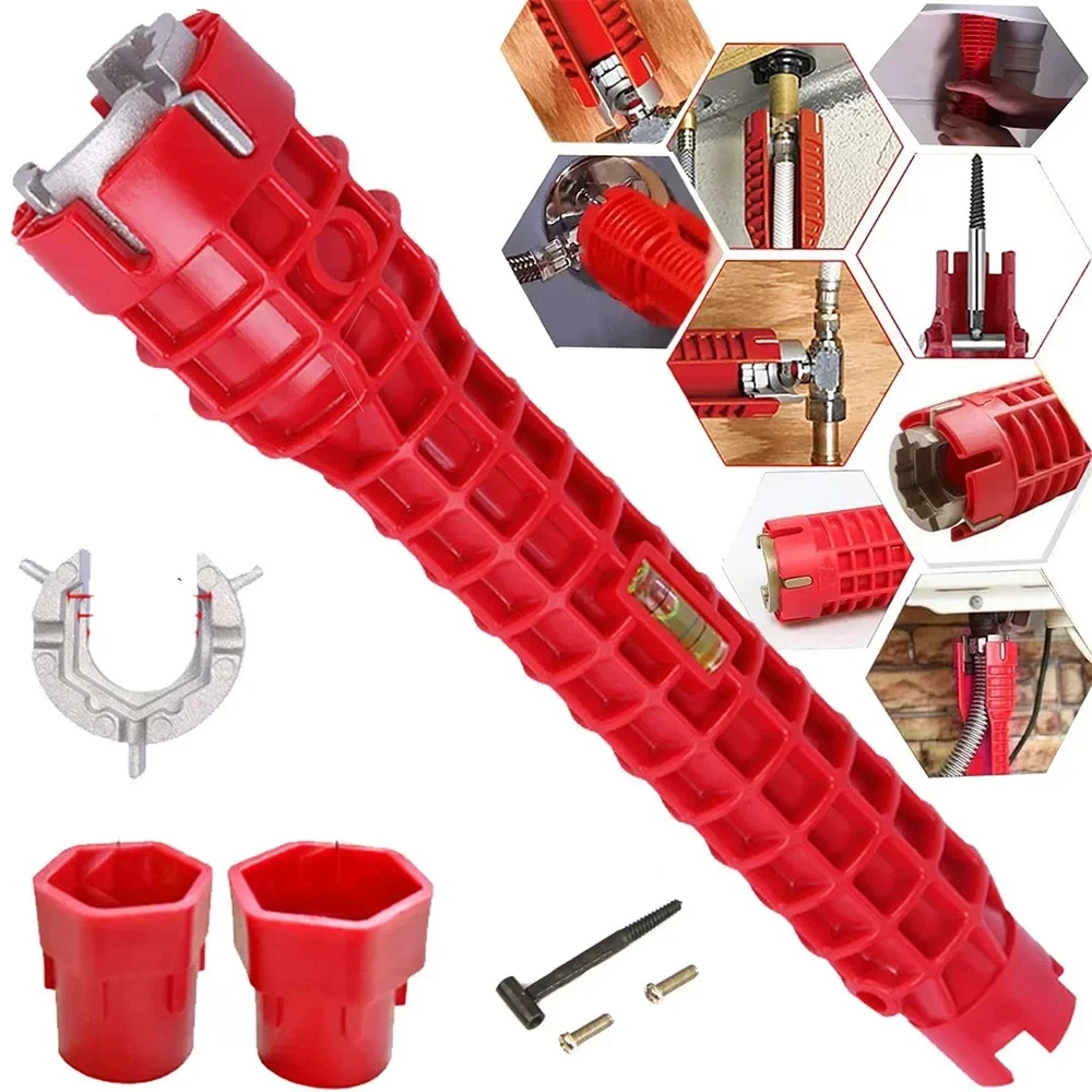 8 in 1 Flume Wrench Anti-slip Kitchen Sink Repair Tool Bathroom Multifunction Faucet Assembly Key Plumbing Installation