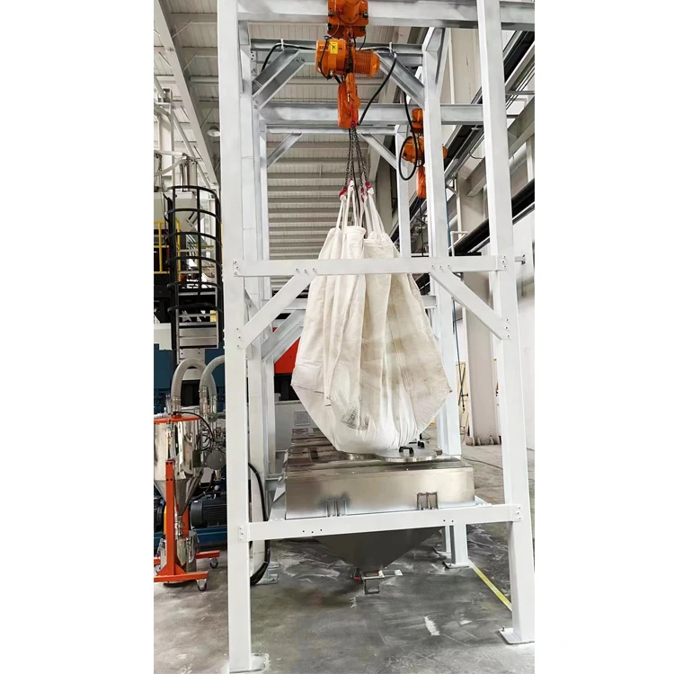 Jumbo Bag Unloader Machine/Big Bag Unloader PP PLA PET PC PVC plastic granules Bulk Ton Discharge Station