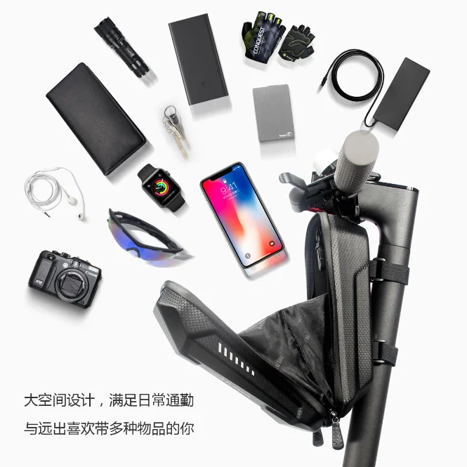 Wild Man 2L / 3L Front Bag Universal Electric Scooter Head Handle Bag EVA Hard Shell Bag For M365 ES1 ES2 Scooter Accessories