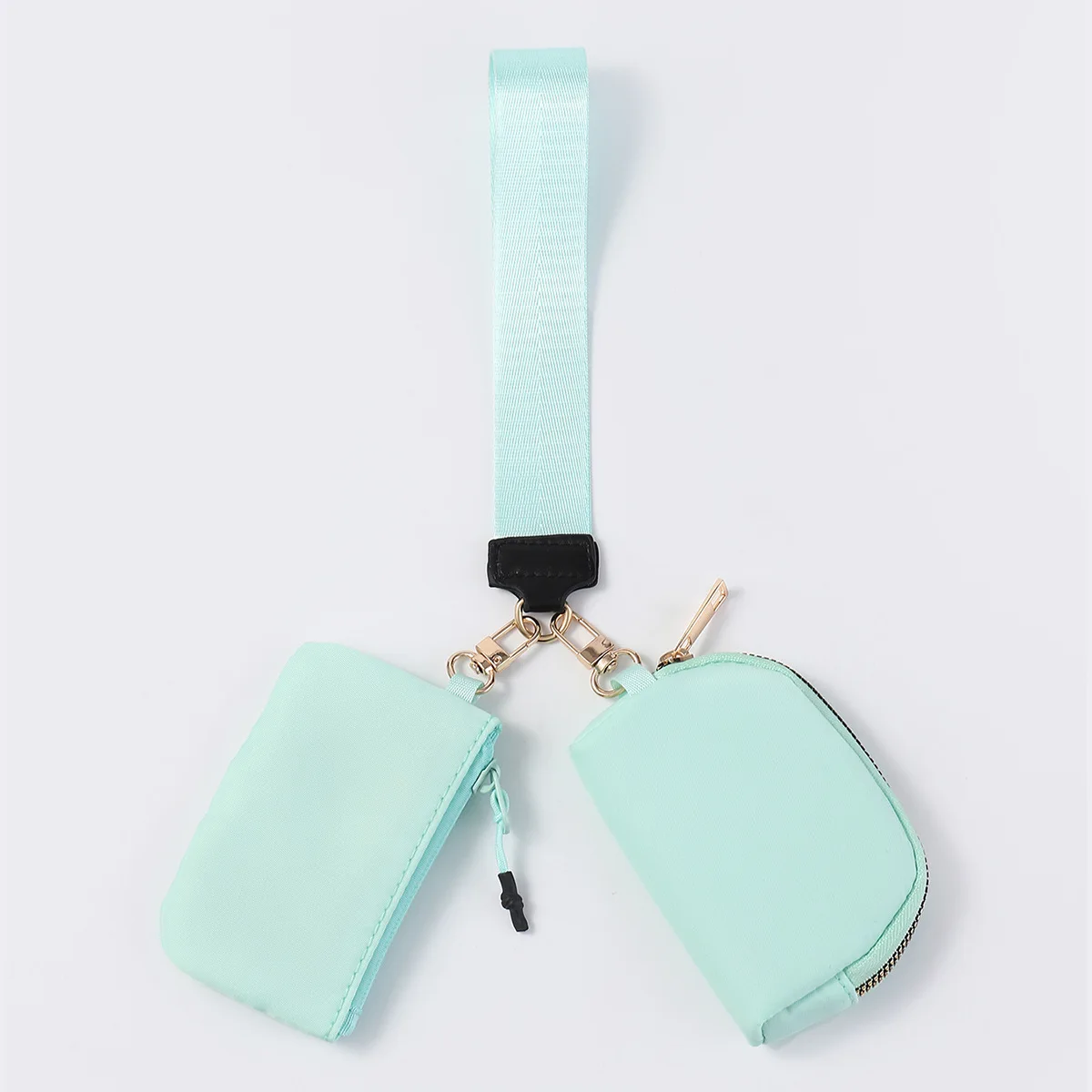 New Arrival Sports Yoga Double Wrist Wallet Coin Bag Mini Pouch Wristlet Bag Key Chain Card Holder Woman