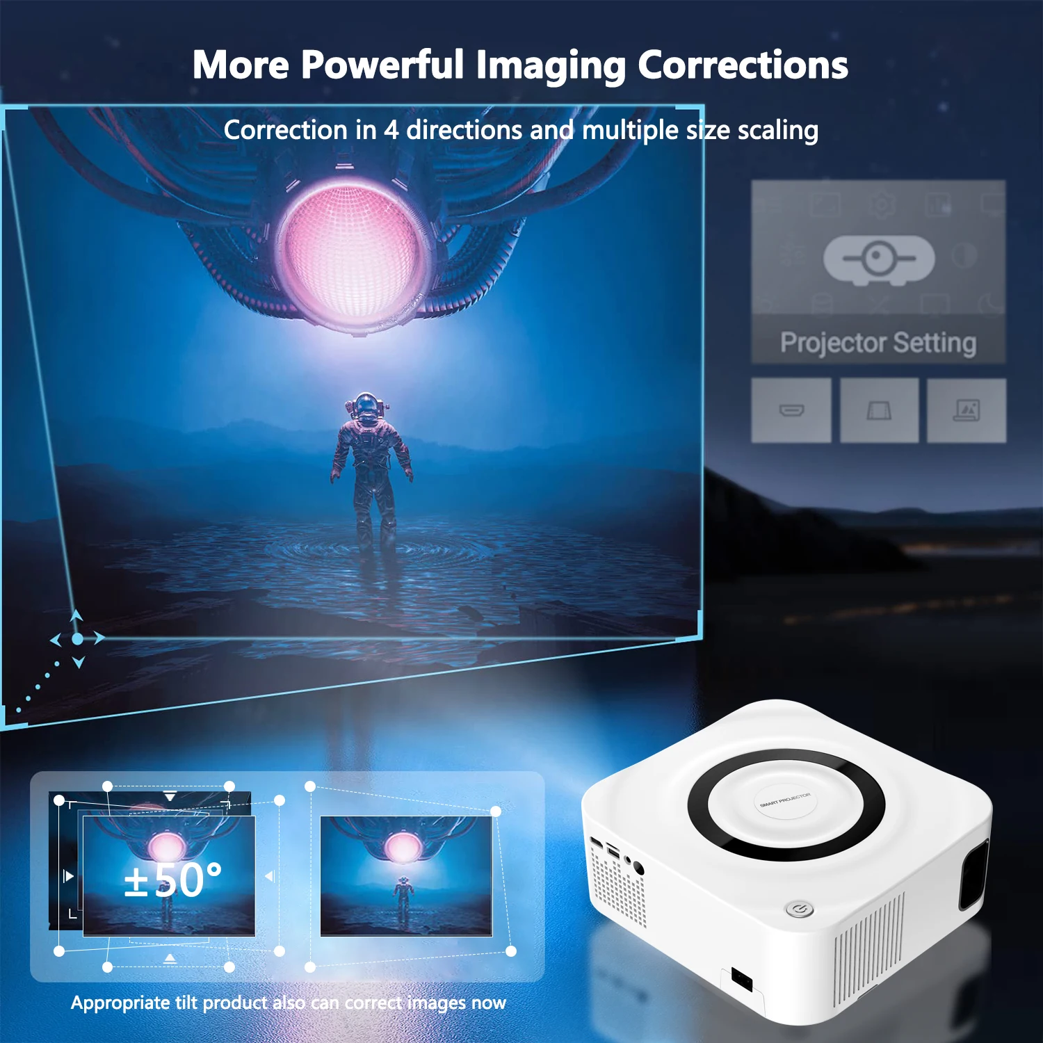 Native 1080P Full HD BT Projector with Speaker 9500 Lumens Outdoor Portable Movie Mini Projector Compatible with Laptop