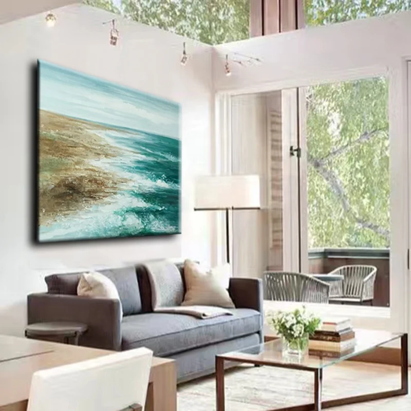 Gray Background Wood Bridge Handpaint Acrylic Oil Painting On Canvas Wall Decoration