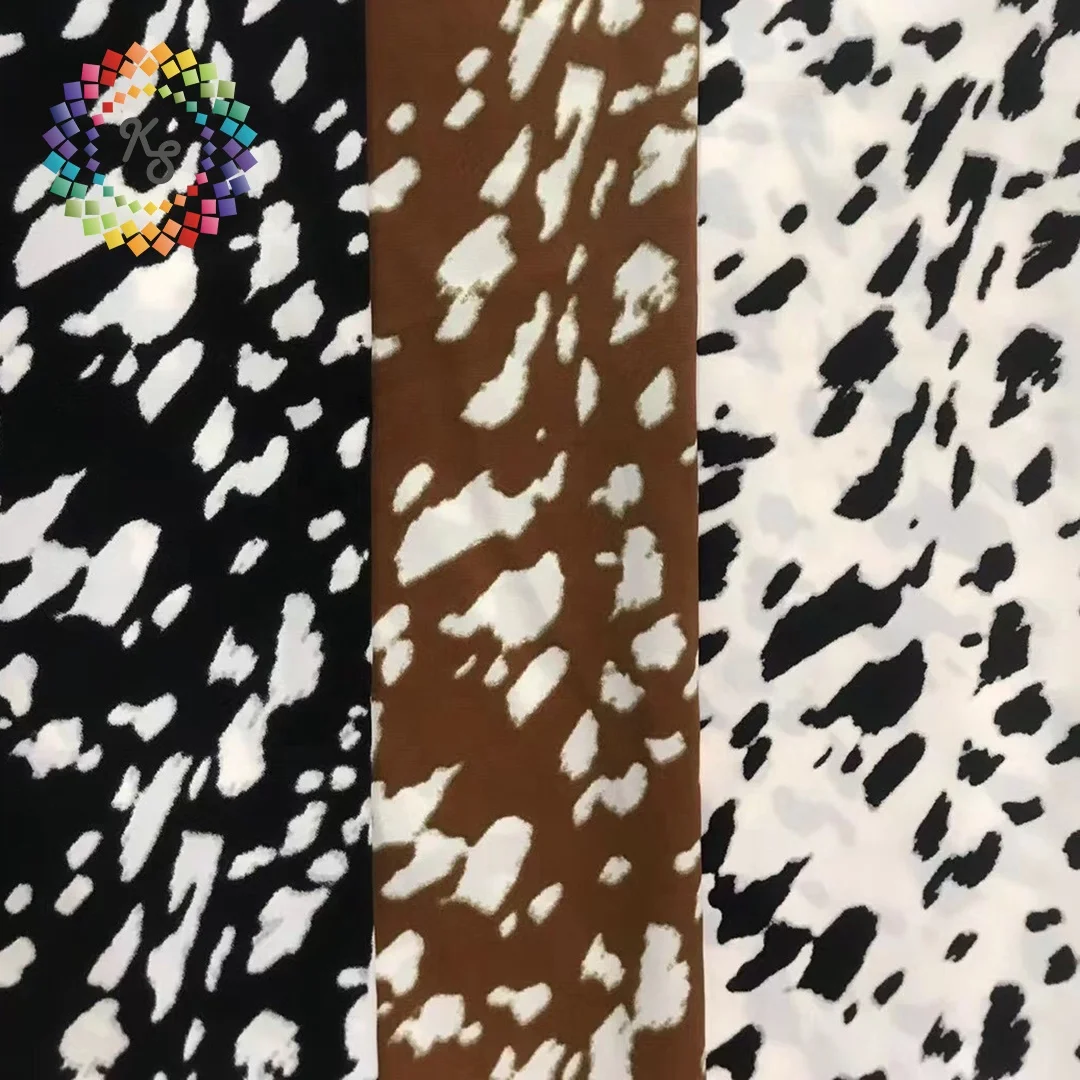 Polyester Leopard Printed Silk Satin Fabric For Clothing