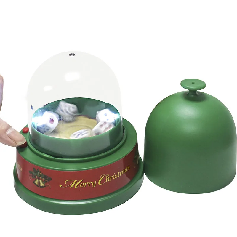 Funny Toys Creative Christmas gift ABS roll dice  cup music LED Light Electric Green Dice Cup with dice set and gift box