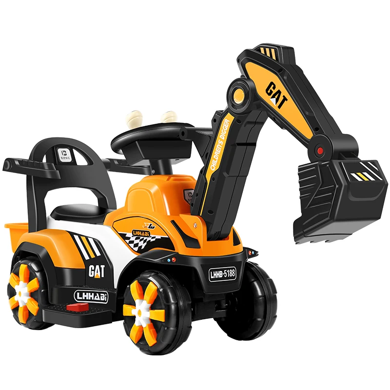 2023 hot selling kids ride on toy car battery powered digger cool tractor with remote control function