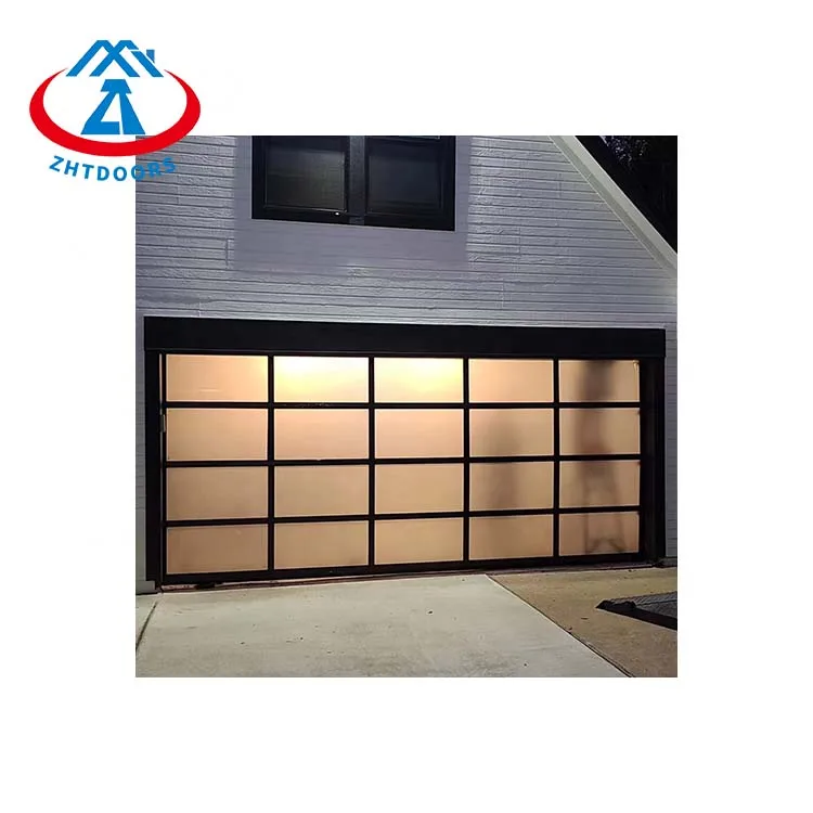 ZHTDOORS Corrosion and wear resistance 16x7 frosted commercial car wash insulated glass garage doors 10x10