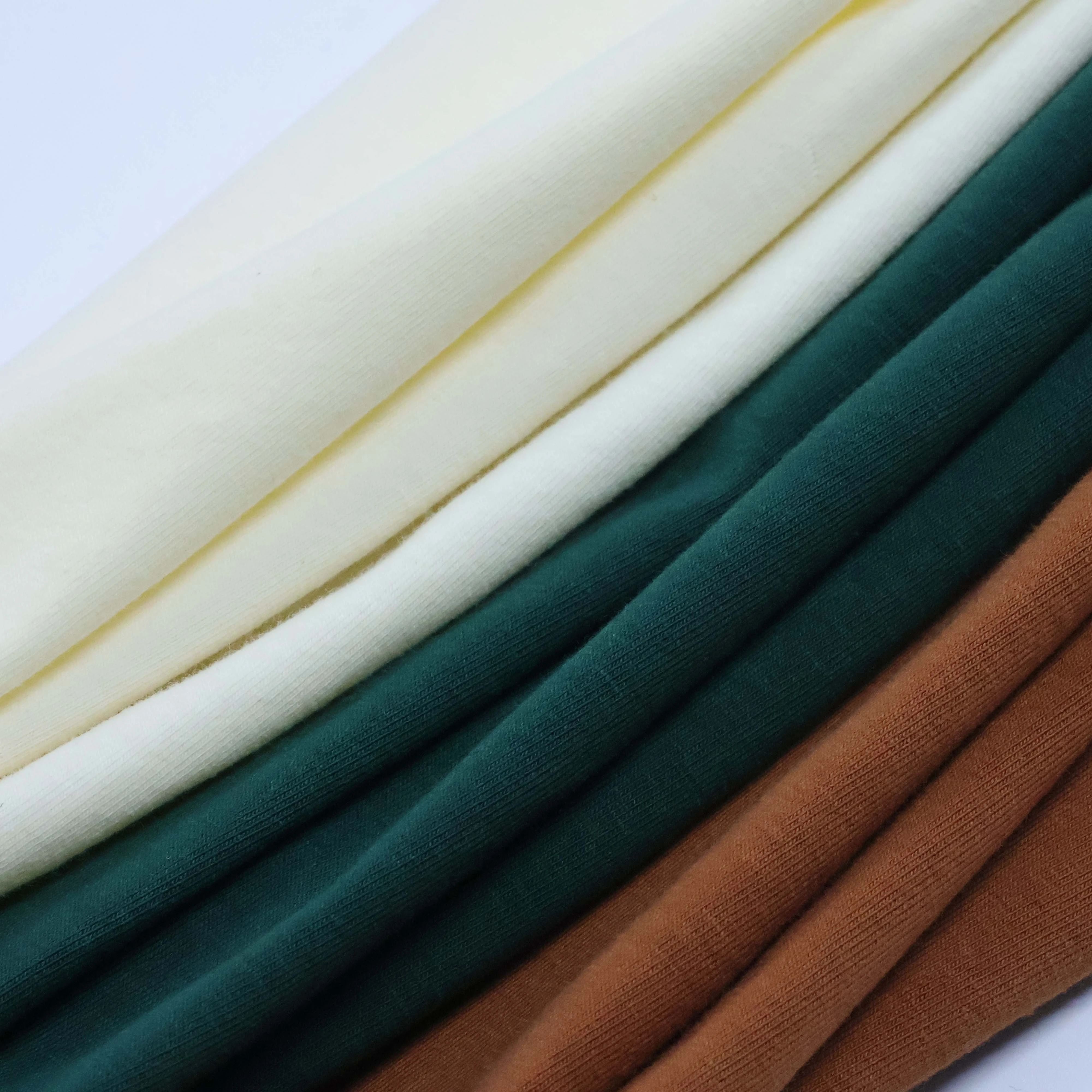 High quality cotton knitted fabric stock lot 93.5%cotton 5.5%spandex 190g ice porcelain cotton knitted fabric for summer clothes