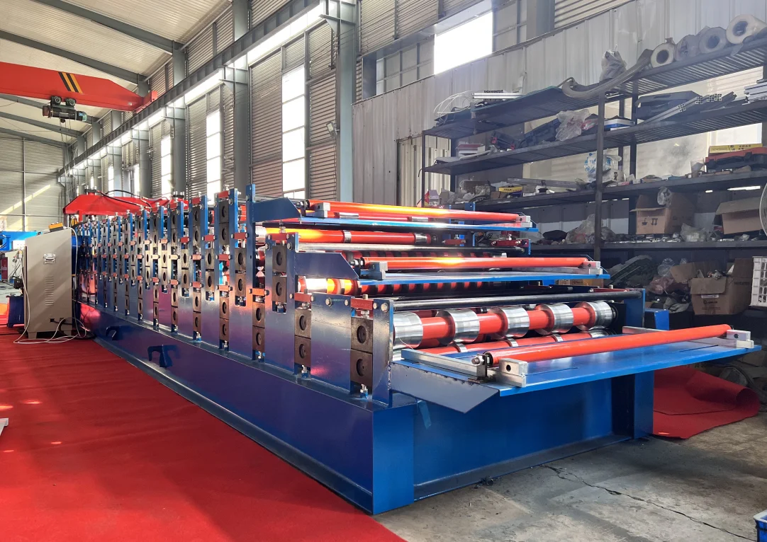 cheap price metal tile press making machinery glazed corrugated trapezoidal roof roll forming machine
