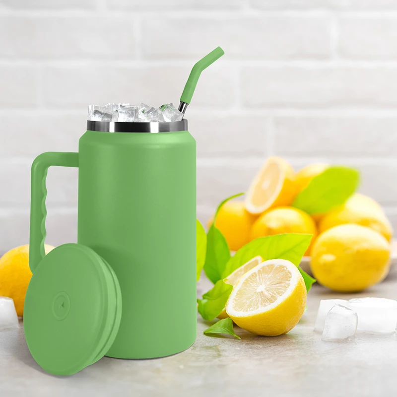 Custom logo 50oz 304 Stainless Steel  Double Wall Tumbler Large Capacity Travel Mug 50 oz Tumbler With Handle Metal Straw