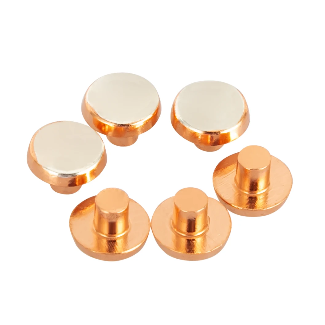 Wholesale Round/Flat Type AgSnO2 AgZnO Solid Silver Plating Electrical Bimetal Silver Contact Rivet For Switch
