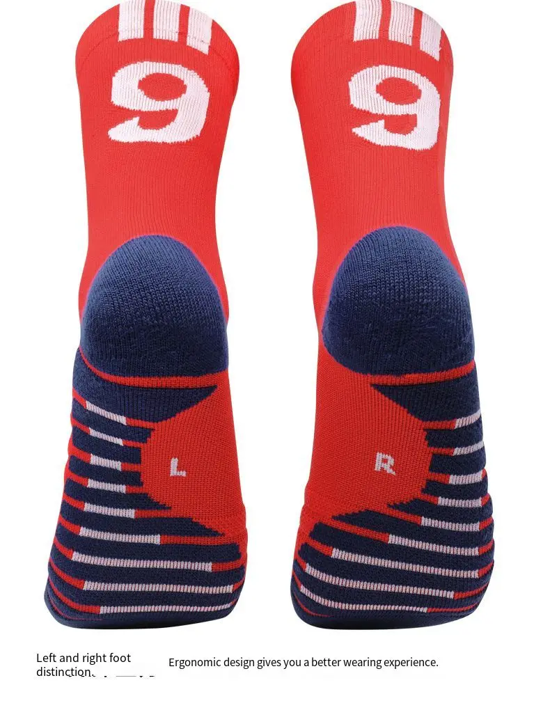 Paris star number football socks men fall non slip towel bottom tube socks wholesale sports socks
