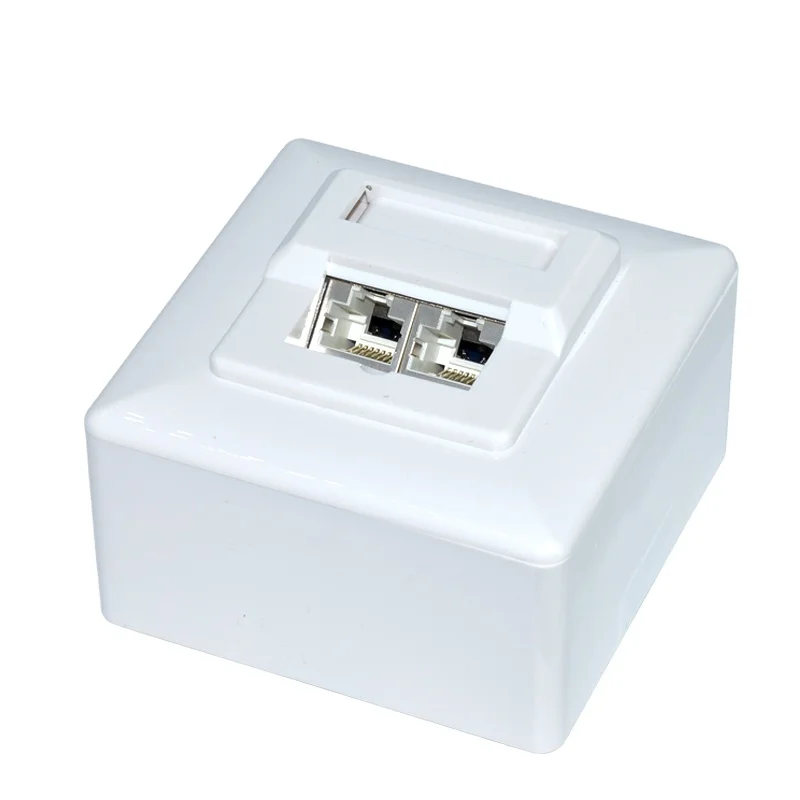 Ethernet Wall Plate 2 Port Cat 6 RJ45 Keystone Female to Female Wall Plate Compatible with Cat7/6/6e/5/5e Ethernet XJY-GM-47