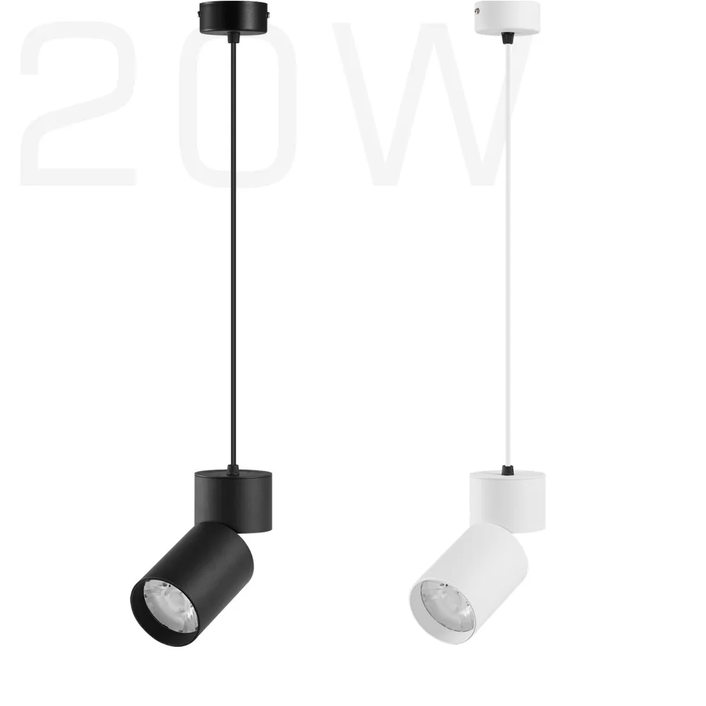 CE Indoor Square Round Optional 20W Cylinder Decorative Dimmable COB Ceiling Hanging Lamp Commercial Ceiling LED Pendant Light