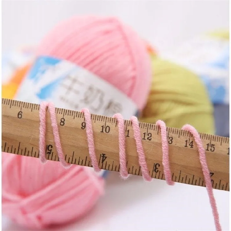  Free Samples Various Colors Soft Worsted hand knitting Baby Yarn 5ply 50g milk cotton yarn for