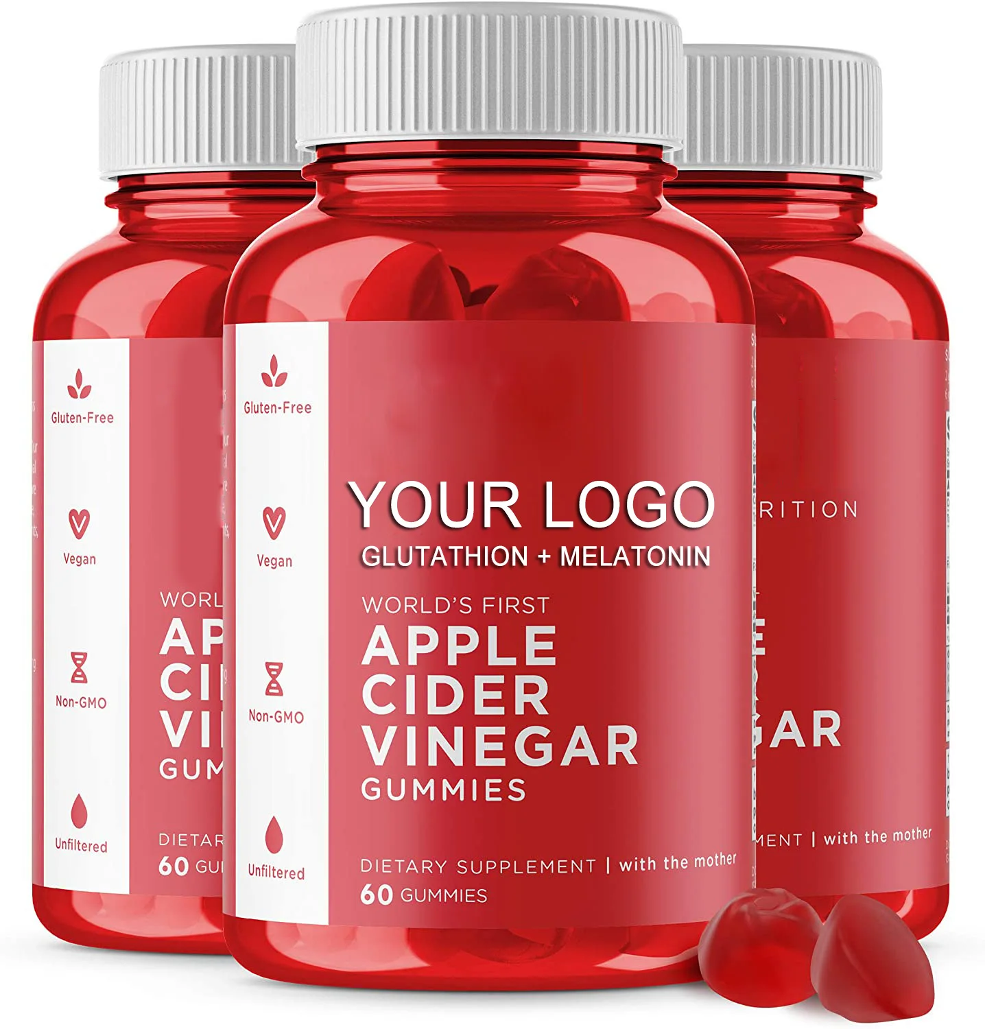 Dietary Organic Private Label Apple Cider With Mother Gummies For Adults Weight Loss Supplements