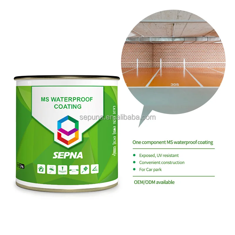 MS910 Uv resistance and high elasticity waterproof coating MS polymer modified silane waterproof coating for concrete roofs