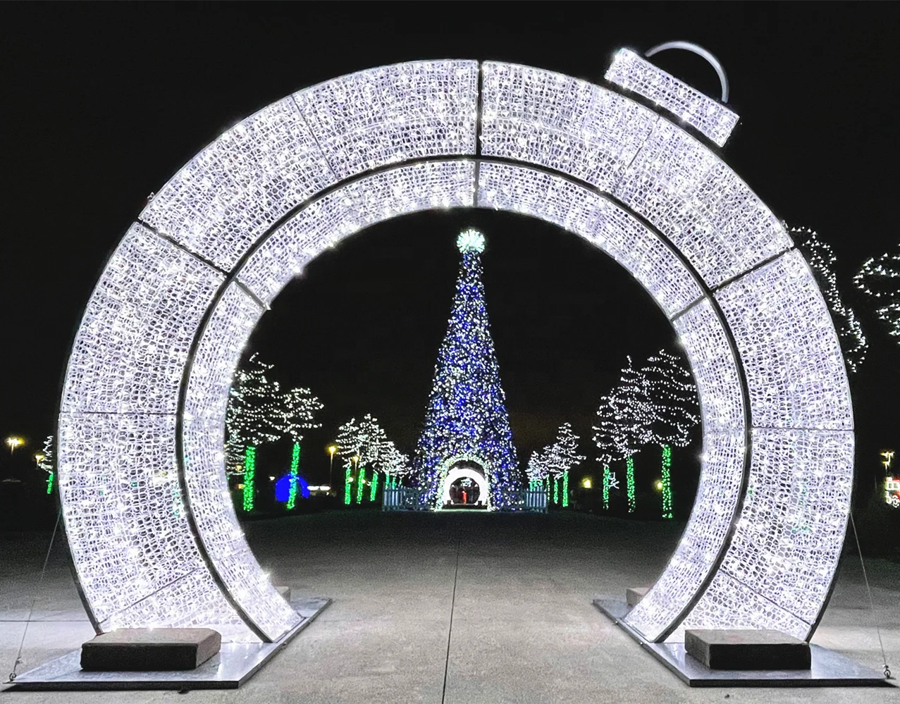 led christmas drive entrance displaychristmas led metal arch