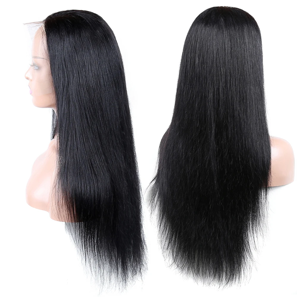 Lace Front Human Hair Wigs 100% Virgin Peruvian Long Straight Human Hair Glueless Full Lace Wig With Baby Hair For Black Women