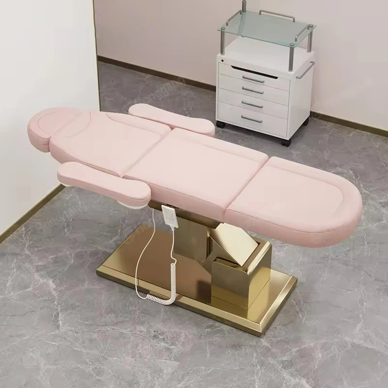 Luxurious golden esthetician beauty salon furniture massage tables modern lash massage beds spa beauty bed