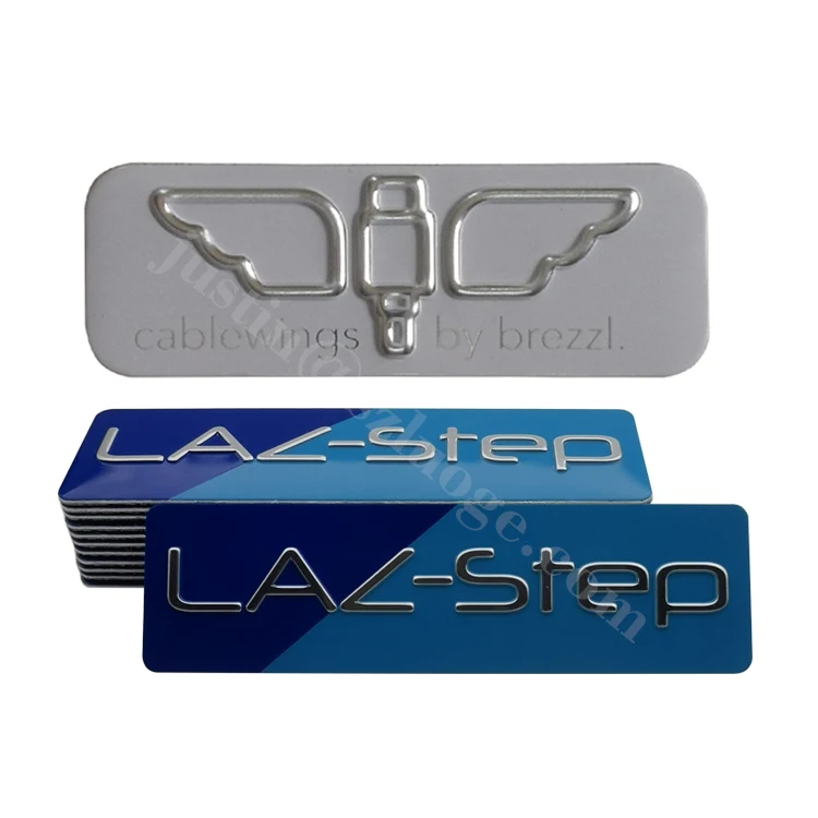 Customized 3D Aluminum Decals Logo Self-Adhesive Oval Metal Car Emblems Badge Waterproof Metallic Label Stickers for Jar Candle