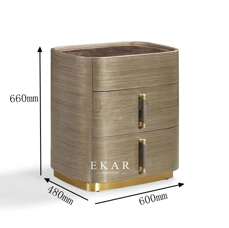 Modern Home Bedroom Furniture 3 Drawer Bed Side Wooden Bedside Table Hotel Nightstand Night Stand With Drawers