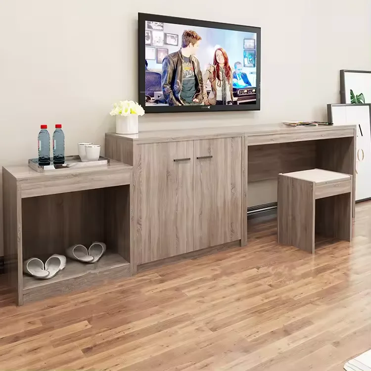 Contemporary Luxury Modern Solid Wood Furniture King Size Double Bed Set for Bedroom Hotels & Schools