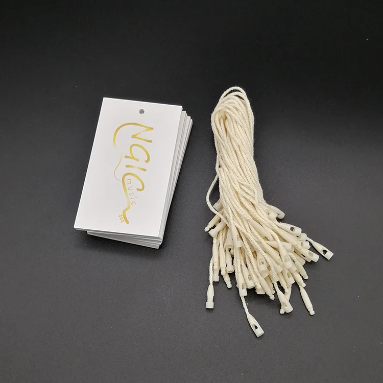Wholesale Brand Name Personal Hng Tag Lock Earring Tag Fold Over Clothing Tag With String