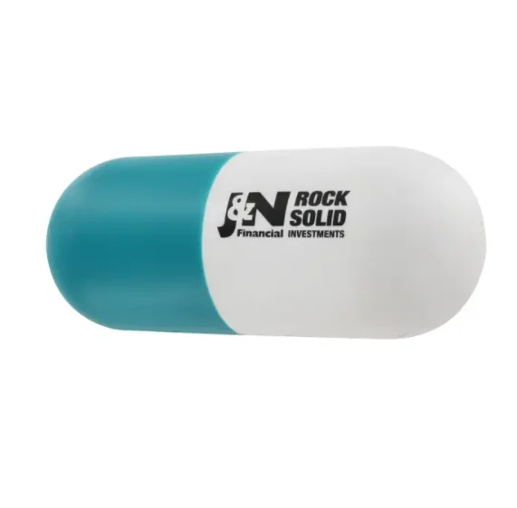 cheap TOP customized logo promotional Imprinted shape Capsule Stress Balls/ Stress Toys